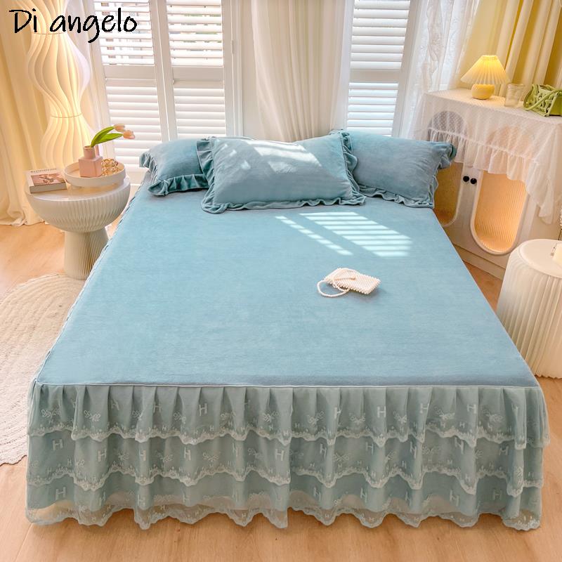 Home Textiles Classic Fashion - Crystal Velvet European Style Bed Skirt