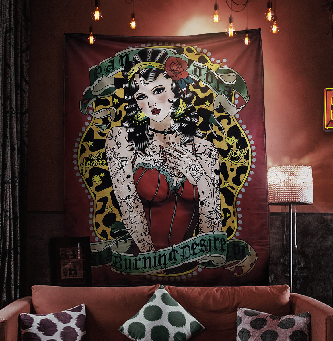 Home Textile Industry - Old School Font Tapestry Reggae Industrial