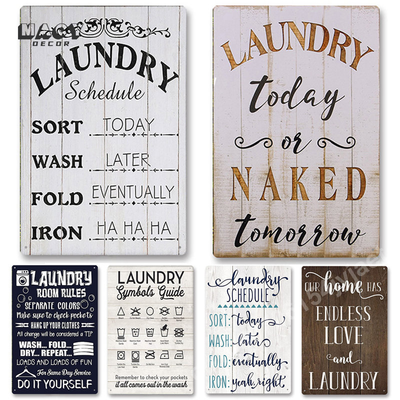 Slogan Metal Tin Sign Laundry  - مراجعة Vintage Home Textiles وسعره