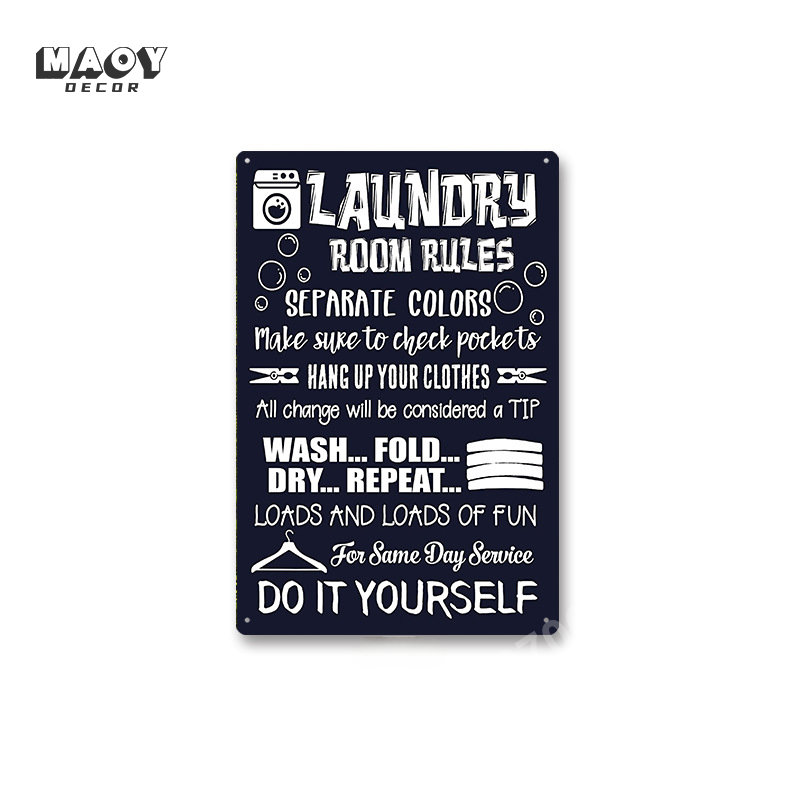 Slogan Metal Tin Sign Laundry  - مراجعة Vintage Home Textiles وسعره