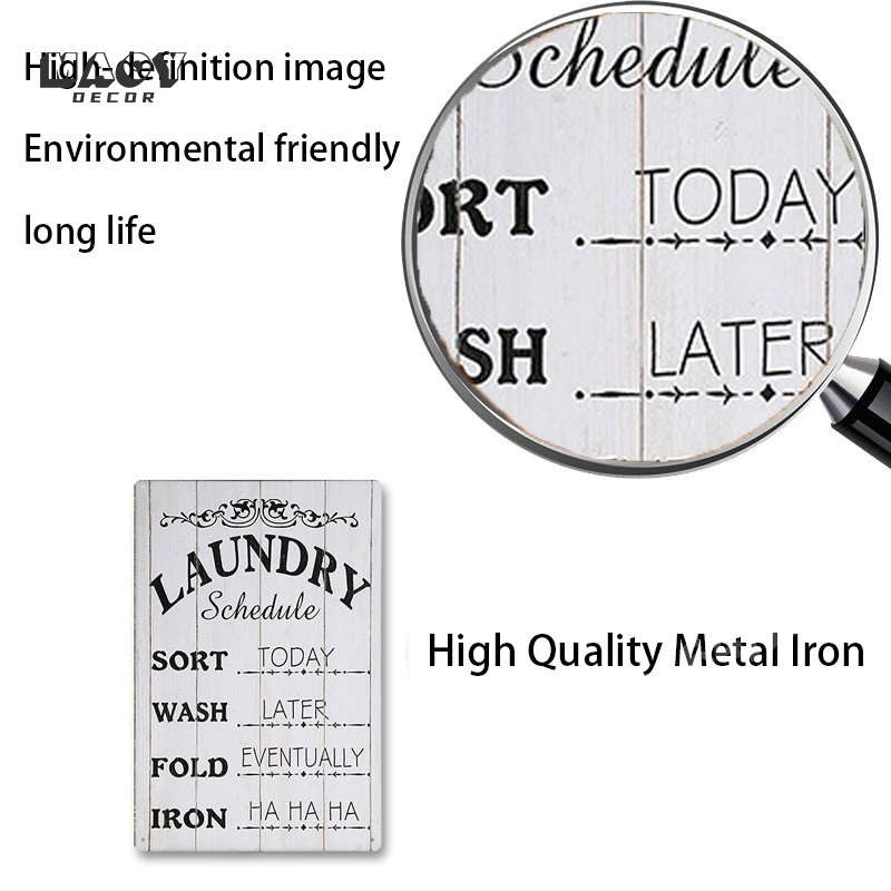 Slogan Metal Tin Sign Laundry  - مراجعة Vintage Home Textiles وسعره