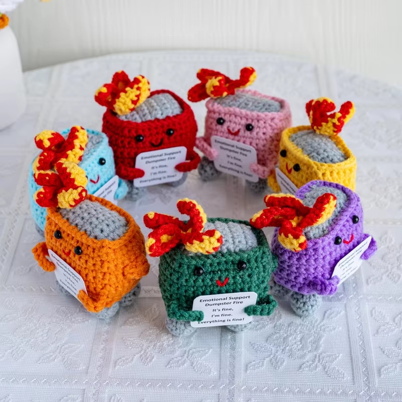 Handmade Crochet Dumpster Fire - مراجعة Home And Textiles Today وسعره