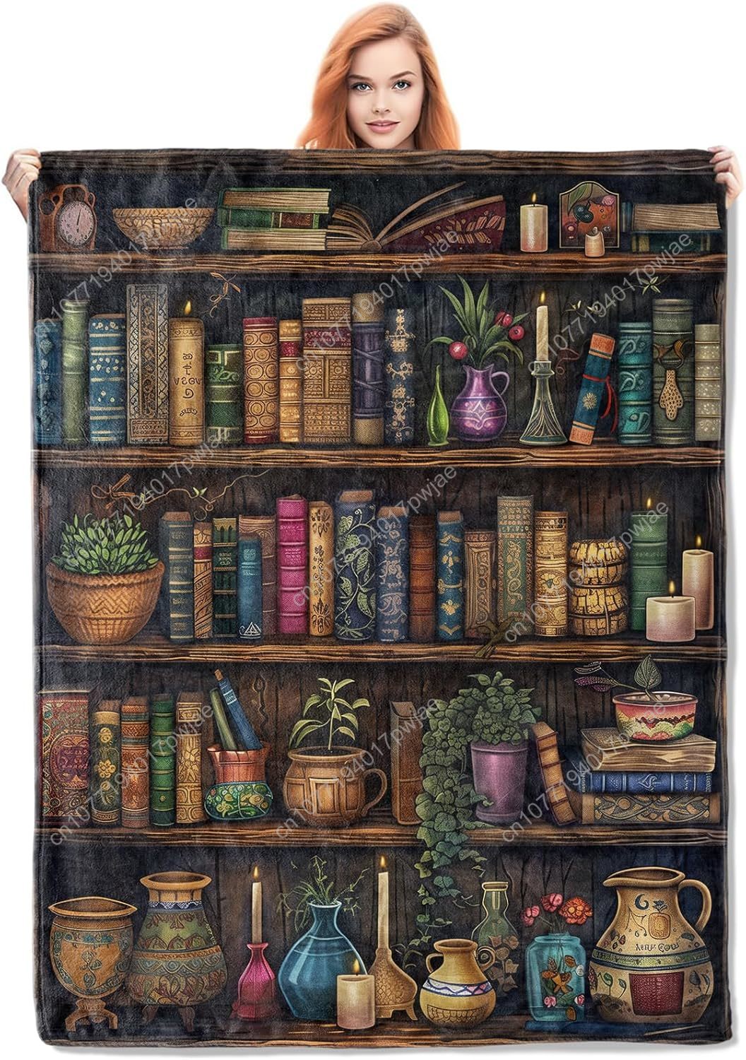 Vintage Bookshelf Blanket Read - مراجعة Vintage Home Textiles وسعره