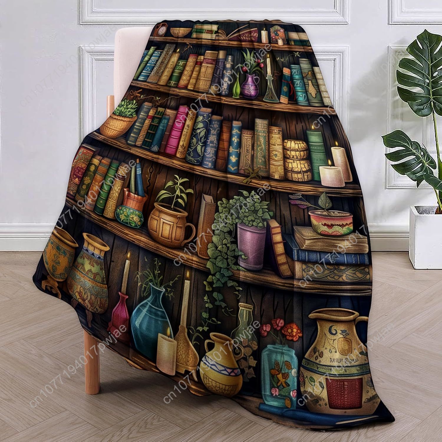 Vintage Bookshelf Blanket Read - مراجعة Vintage Home Textiles وسعره