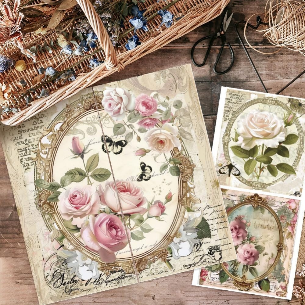 3pcs/Set Rose Rub on Transfers - مراجعة Vintage Home Textiles وسعره