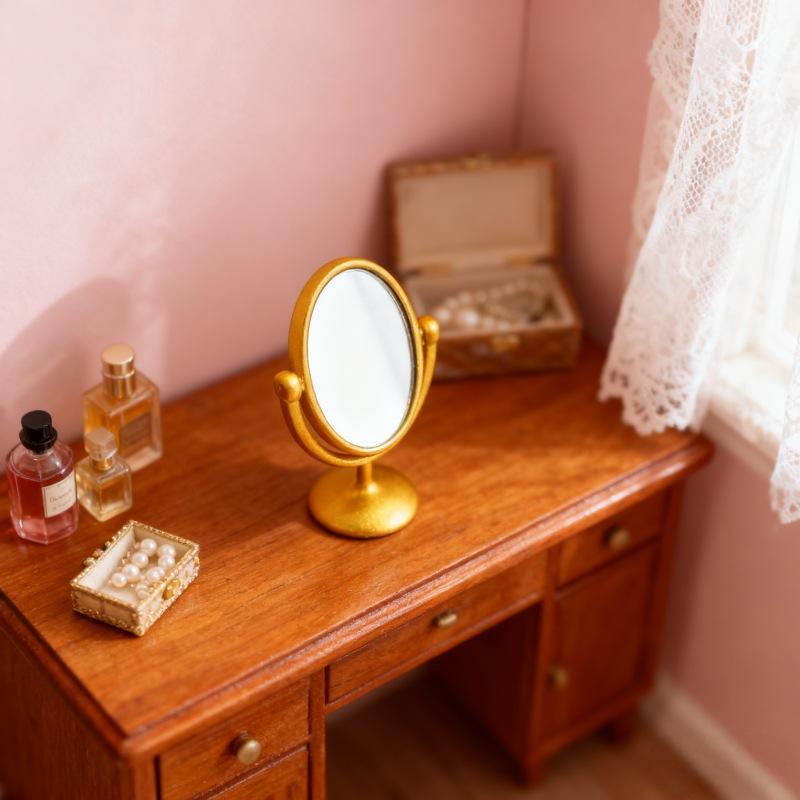1Pcs Miniature Retro Mirror Dr - مراجعة Vintage Home Textiles وسعره