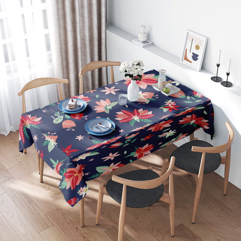 Blue Floral TableclothModern P - مراجعة Home Textiles Com وسعره