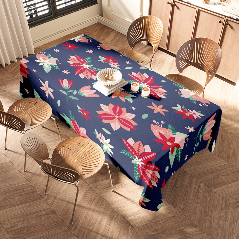 Blue Floral TableclothModern P - مراجعة Home Textiles Com وسعره