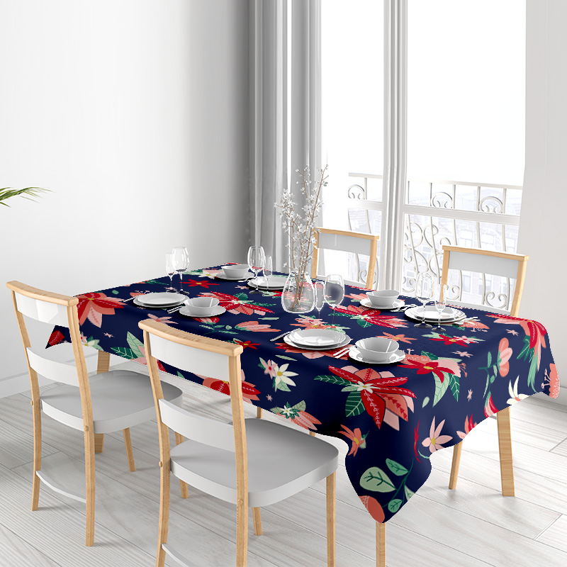 Blue Floral TableclothModern P - مراجعة Home Textiles Com وسعره