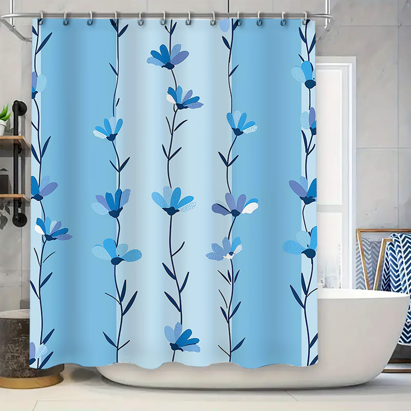 Blue Floral Shower Curtain, So - مراجعة Home Textiles Com وسعره