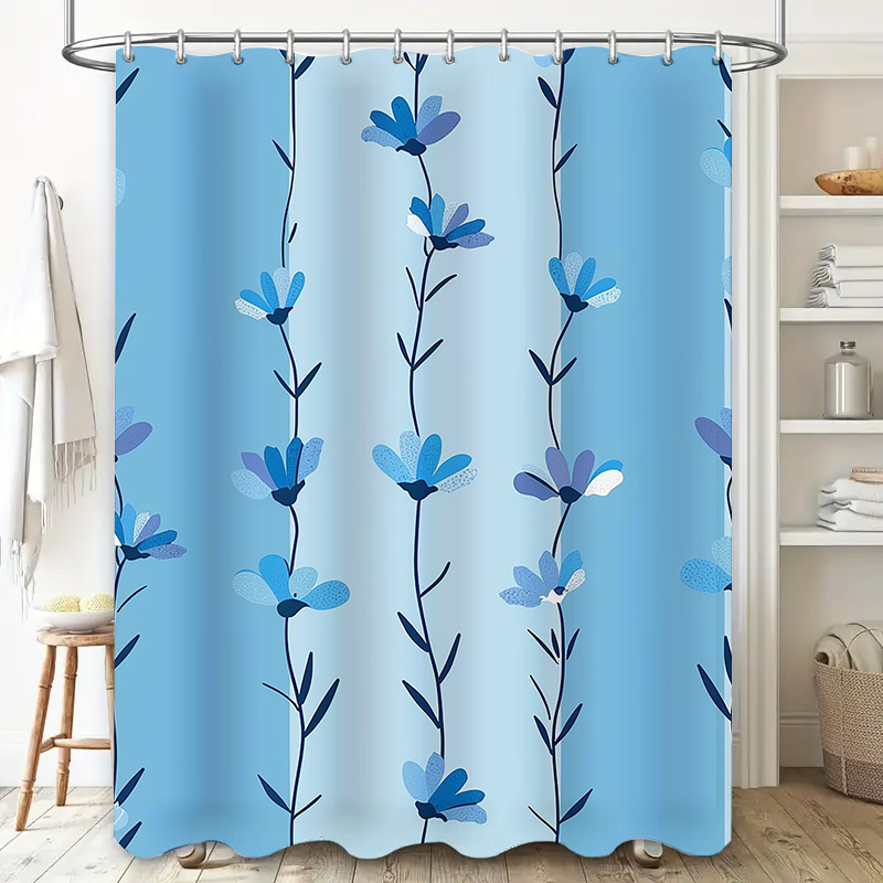 Blue Floral Shower Curtain, So - مراجعة Home Textiles Com وسعره