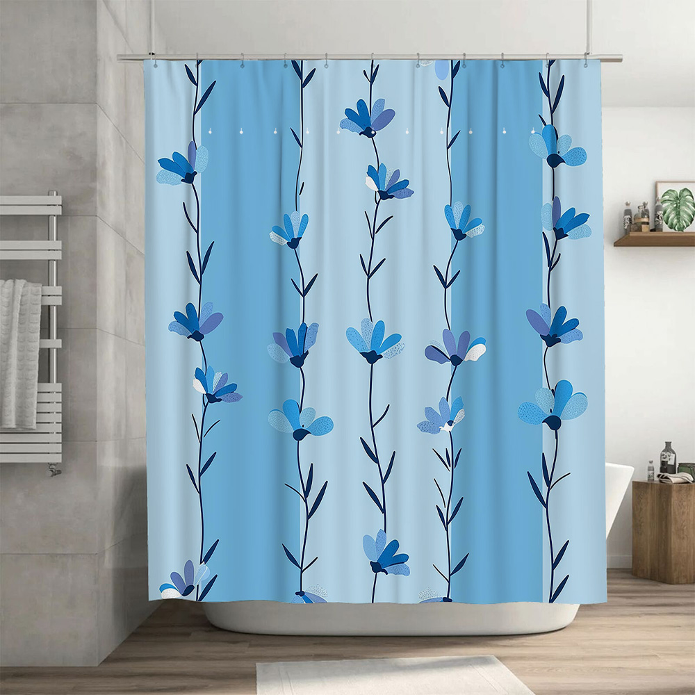 Blue Floral Shower Curtain, So - مراجعة Home Textiles Com وسعره
