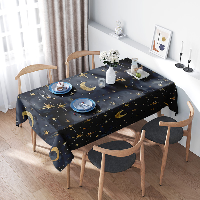 Stylish Dark Blue Stars Moon T - مراجعة Home Textiles Com وسعره